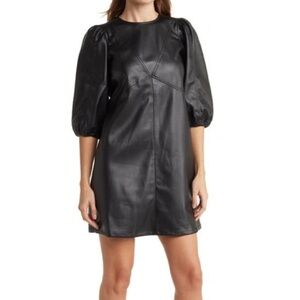 Black Faux Leather Dress